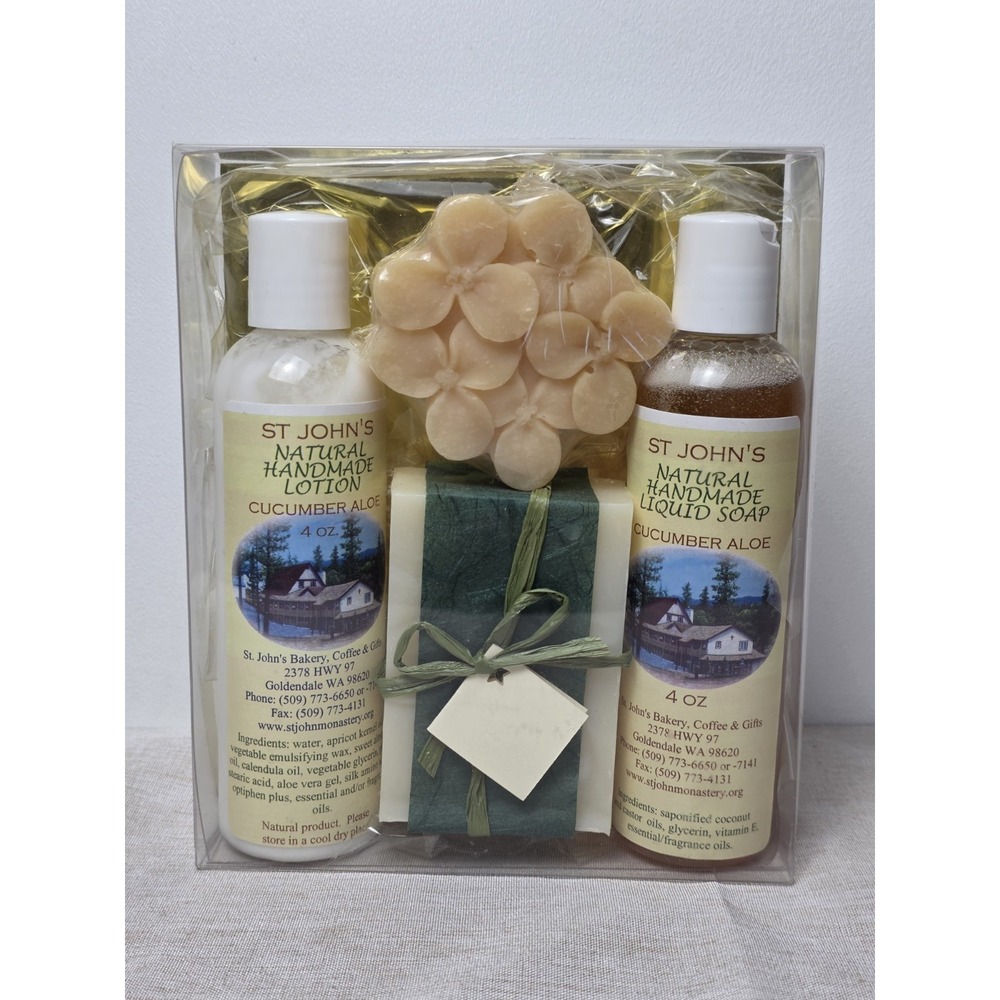St John Monastery‎ Natural Homemade Lotion Set Cucumber Aloe Made In WA Soap Set